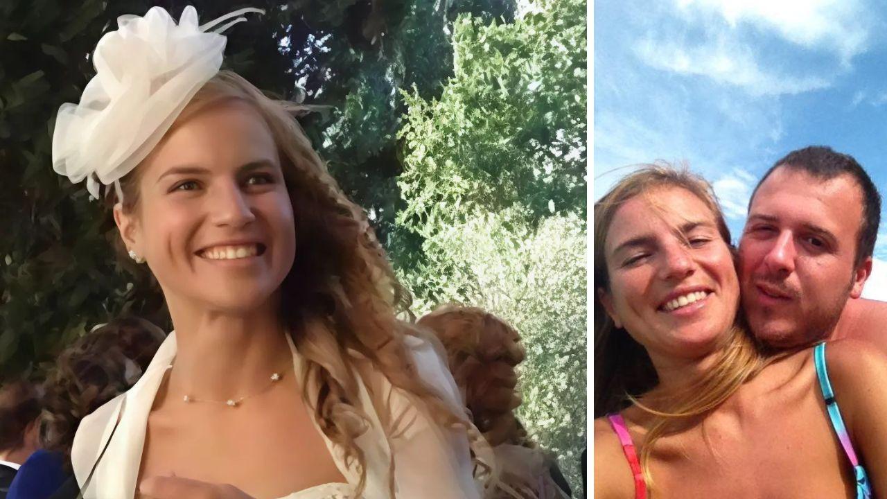 A sinistra il bellissimo sorriso di Michela Noli, a destra con l'ex marito