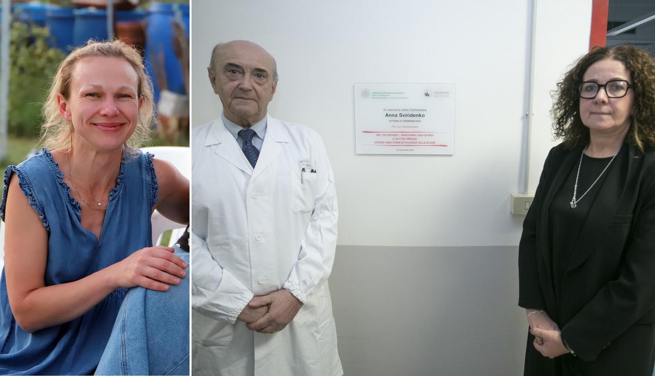 
	Anna Sviridenko e la targa in sua memoria al Policlinico di Modena

