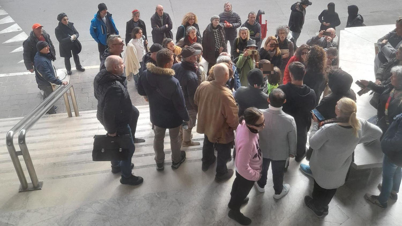 Un momento della giornata in Tribunale