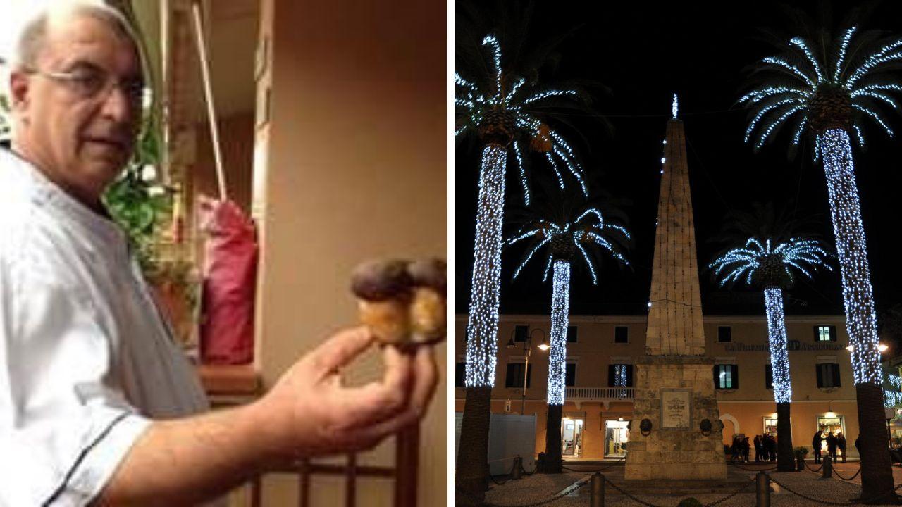 Sergio Totti è il titolare del Nonna Lina Calypso Dancing e a fianco le luminarie in città negli anni scorsi
