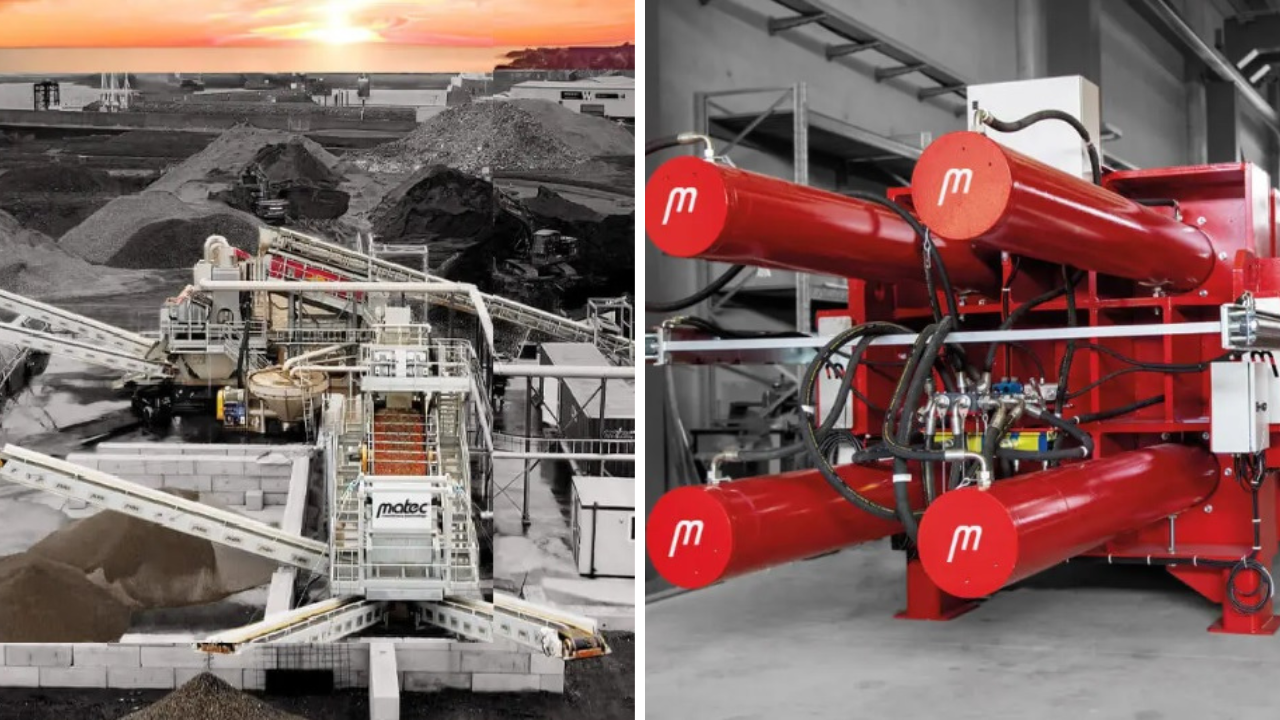 
	A destra la filtropressa Matec

