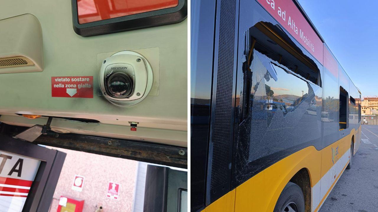 
	Uno dei bus di Autolinee Toscane danneggiati in occasione di Prato-Pistoiese

