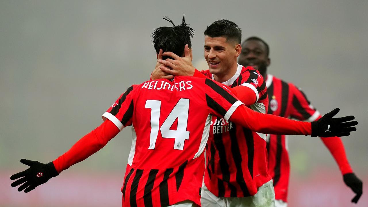 Morata esulta con Reijnders: i due milanisti hanno deciso il risultato