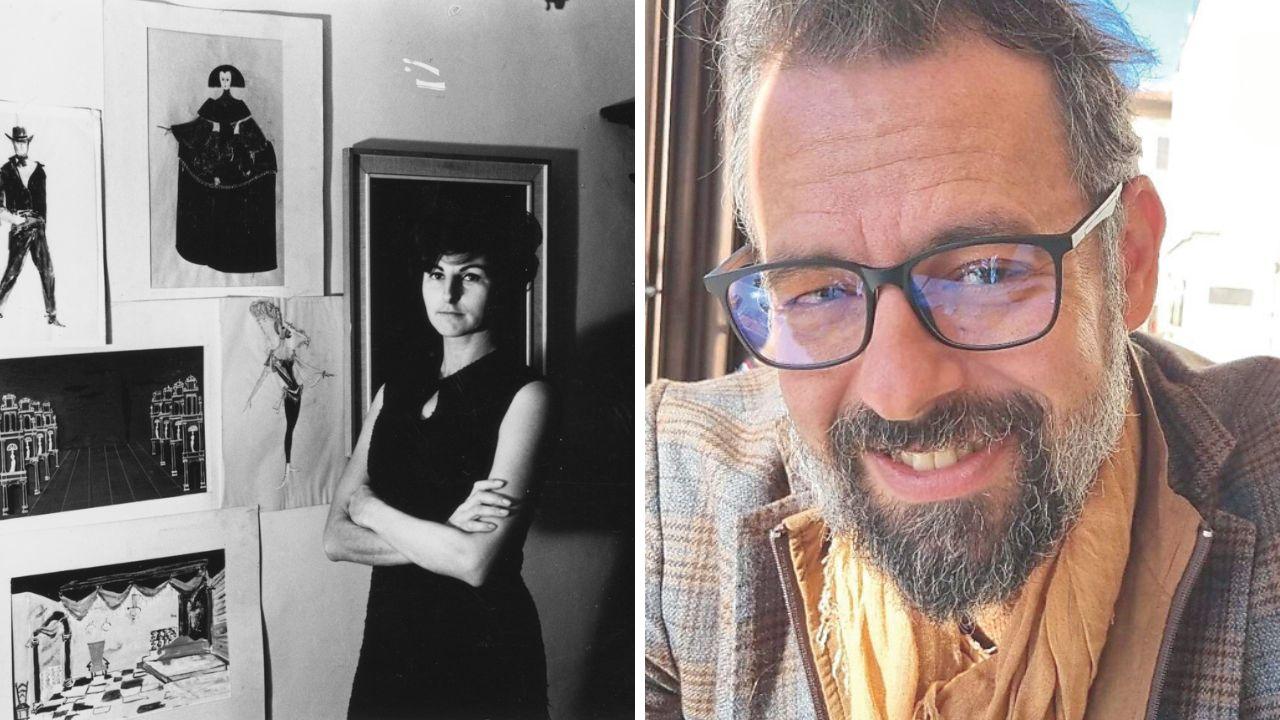 Una foto giovanile di Sybille Geiger e Alessandro Schiavetti per sette anni direttore della Fondazione Geiger cecinese e ora curatore della retrospettiva