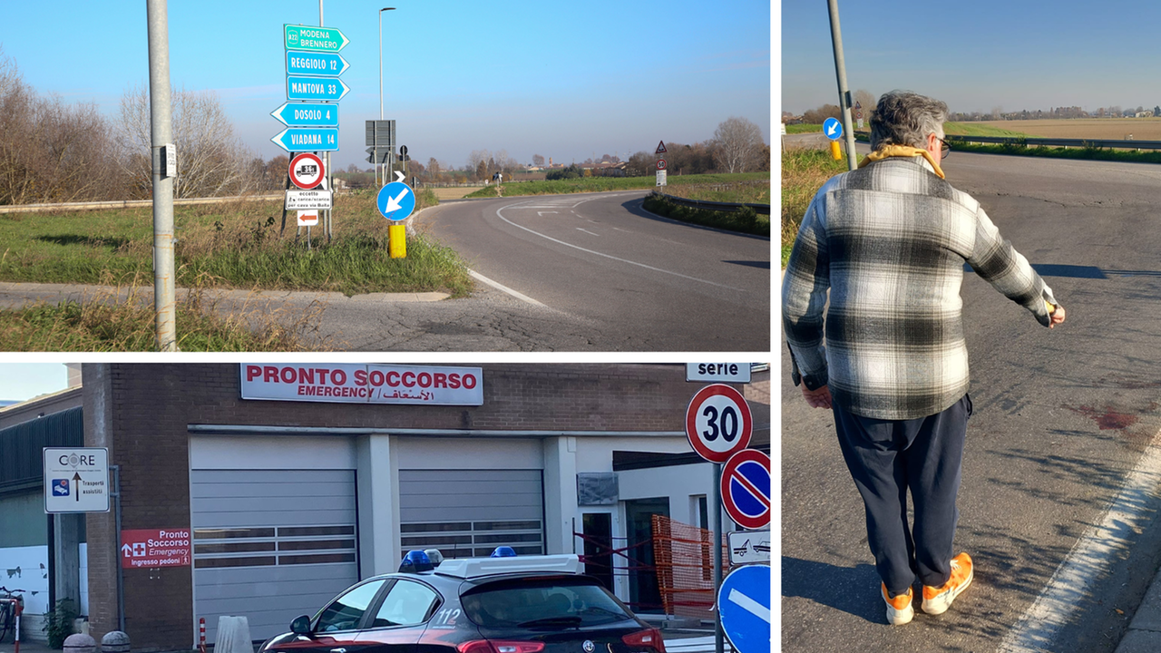 Il lugo dell'accoltellamento e l'arrivo dei carabinieri in ospedale