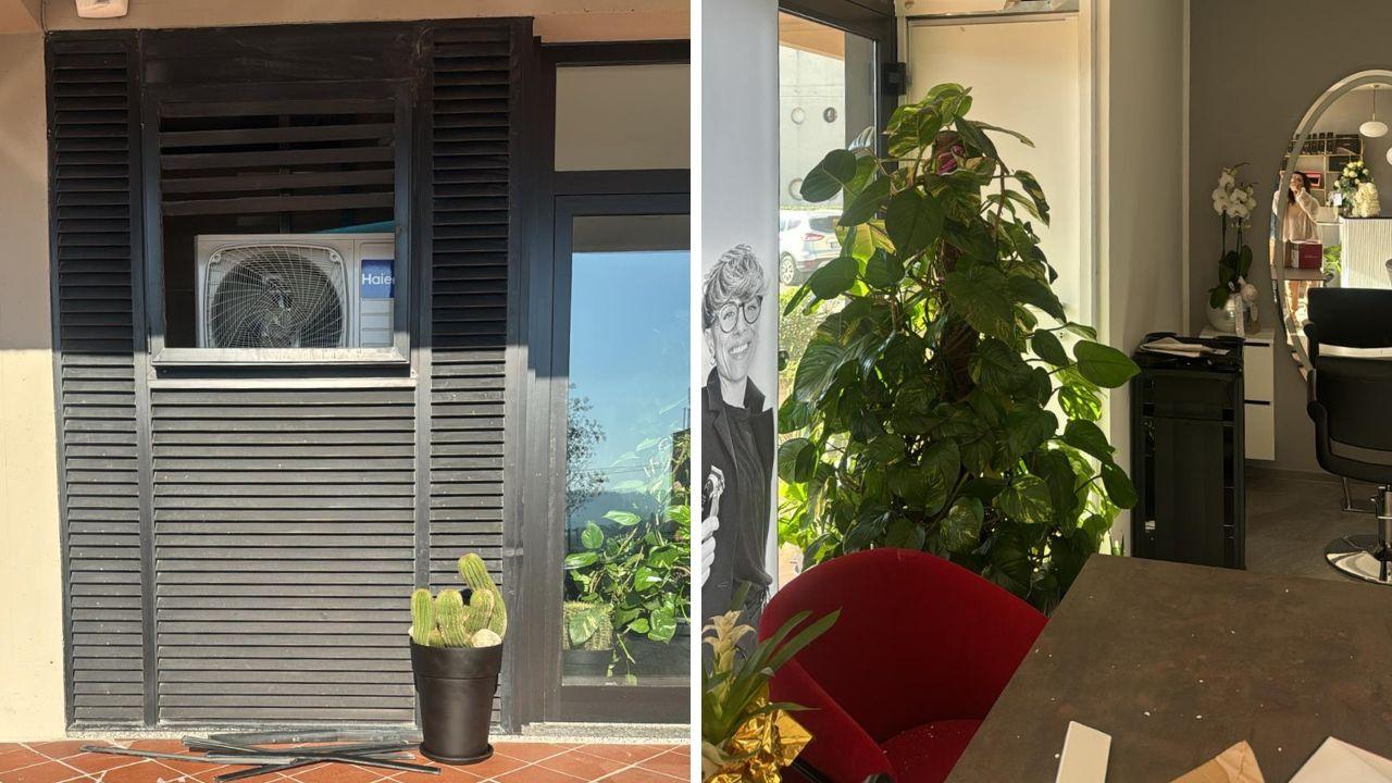 I danni causati dai malviventi al nuovo salone