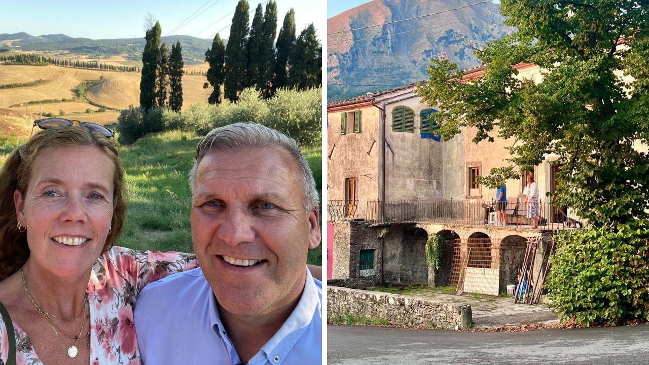 Raymond Schuurman con la moglie Monica e l’edificio che ospiterà il B&B