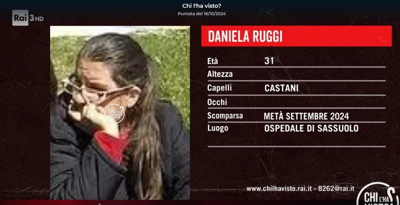 
	La scheda di "Chi l'ha visto?" sulla scomparsa di Daniela Ruggi

