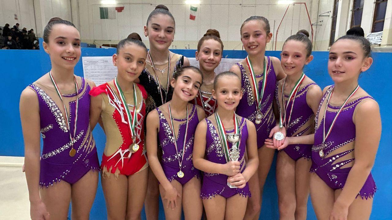 Le ginnaste della squadra Allieve A e B