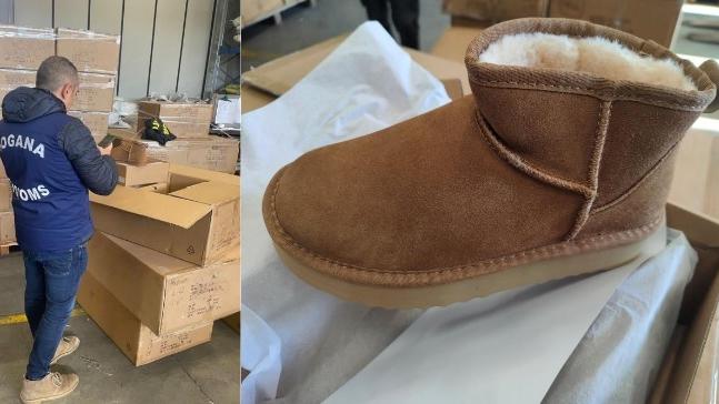 Una delle scarpe finite sotto sequestro