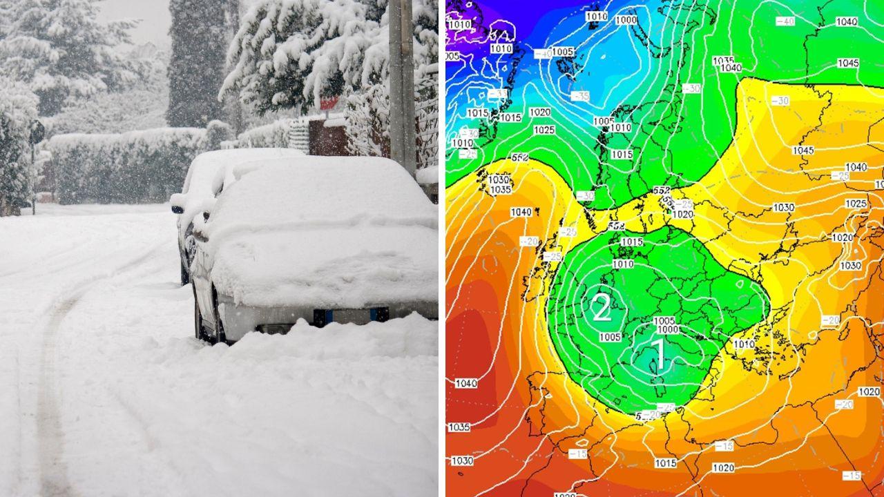
	A destra i due impulsi freddi in arrivo sulla Toscana (Elaborazione Cmt)

