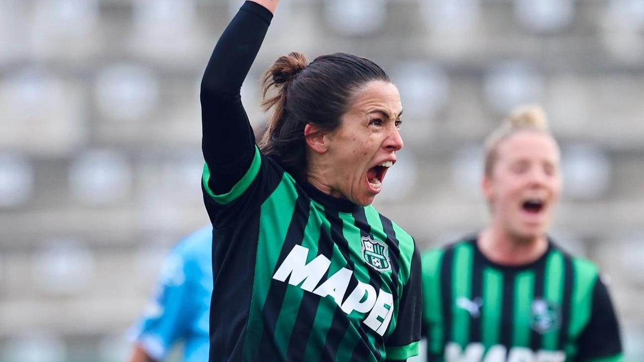 L'esultanza di Daniela Sabatino