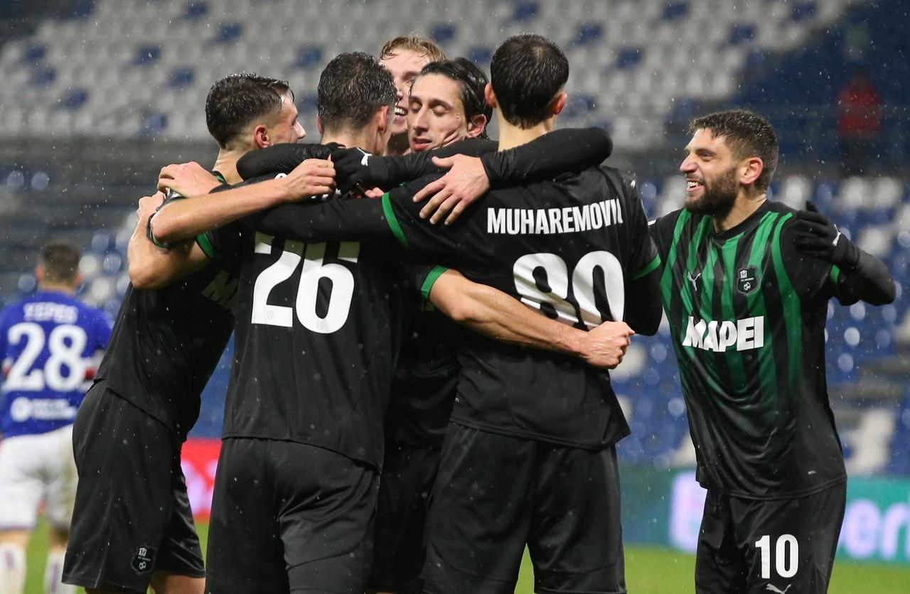 
	L'esultanza del Sassuolo dopo il 5-1 contro la Samp

