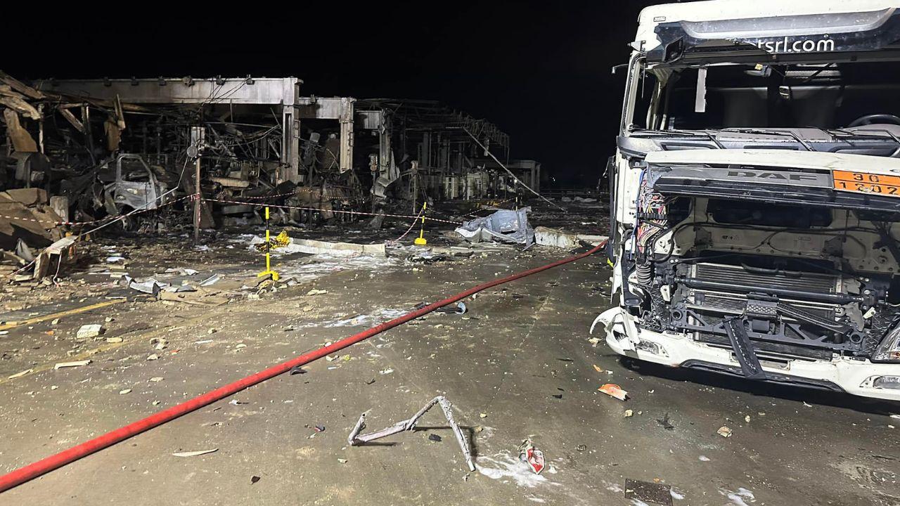 
	Il punto dell'esplosione (Foto Croce Rossa Comitato Firenze)

