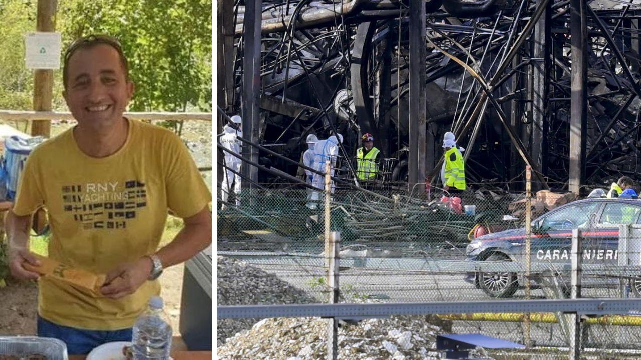 Davide Baronti, autotrasportatore di Bientina morto sul lavoro e i resti di lamiere nel deposito di carburanti esploso a Calenzano
