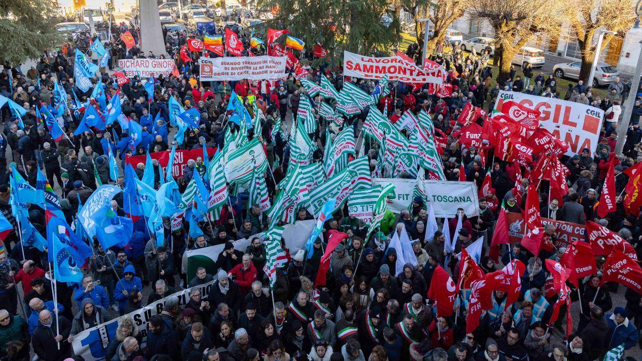 La manifestazione ieri a Calenzano