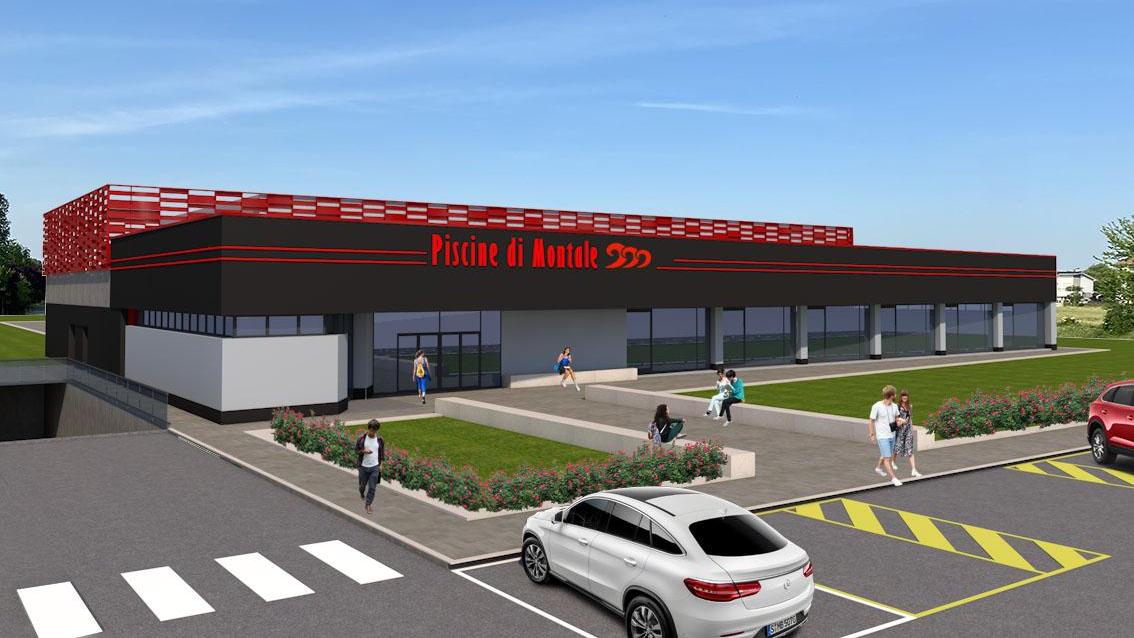 Il render delle piscine di Montale