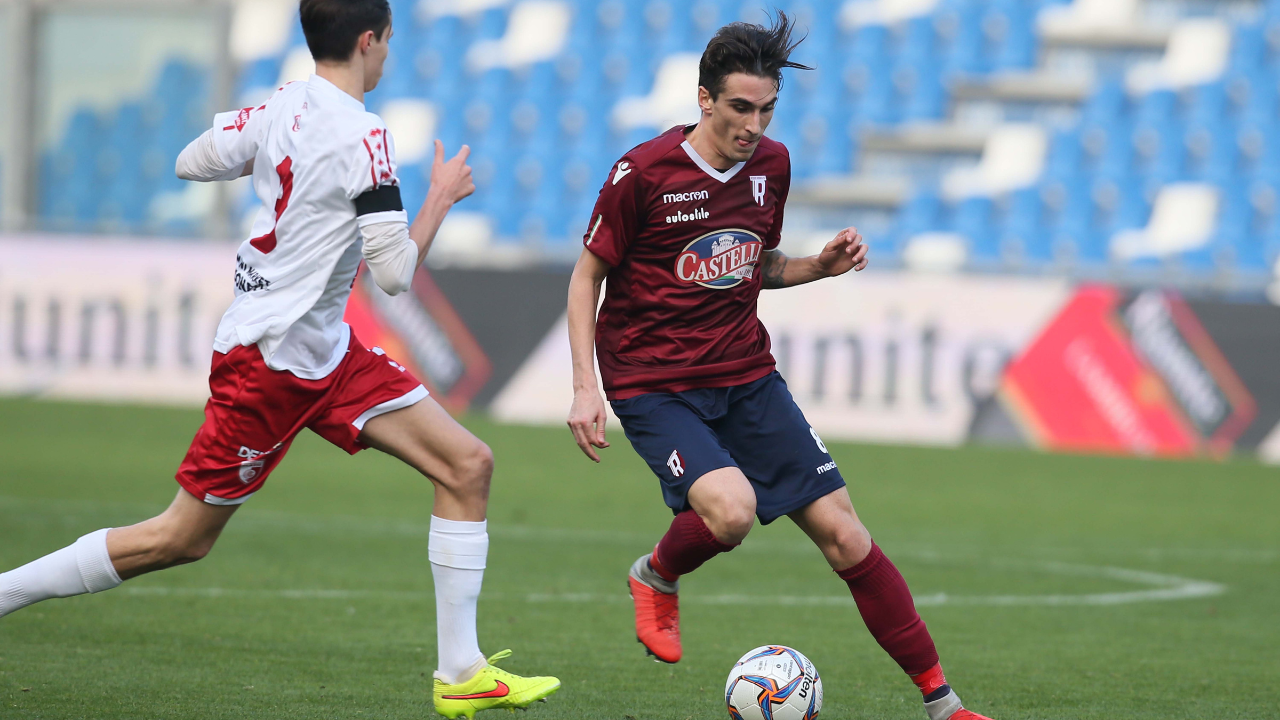 Mattia Cozzari ha segnato il suo primo gol in maglia biancazzurra domenica contro il Corticella