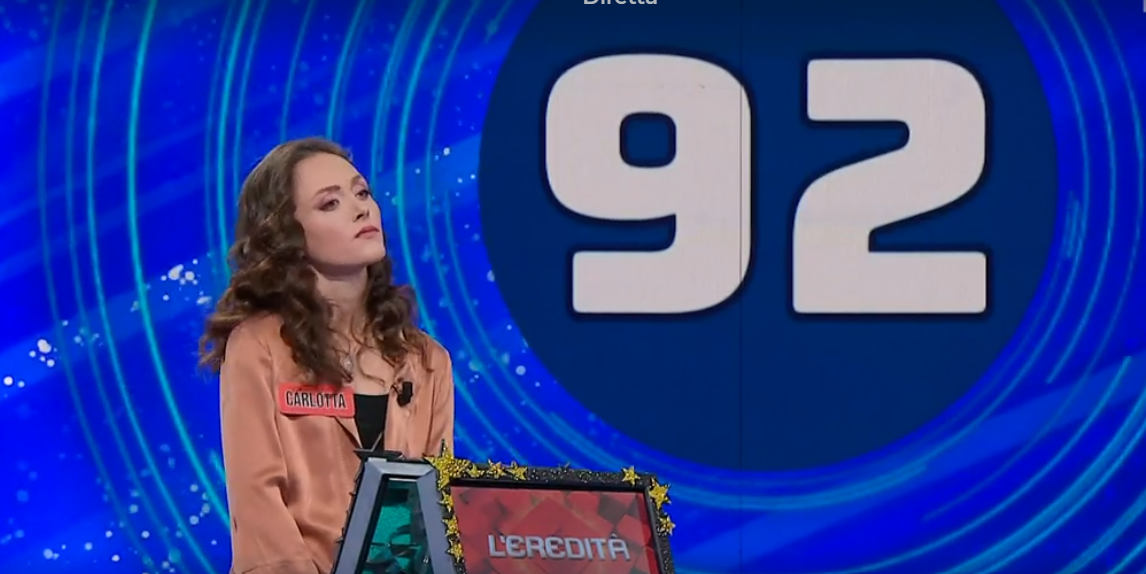 
	Carlotta durante la gara (foto RaiPlay)

