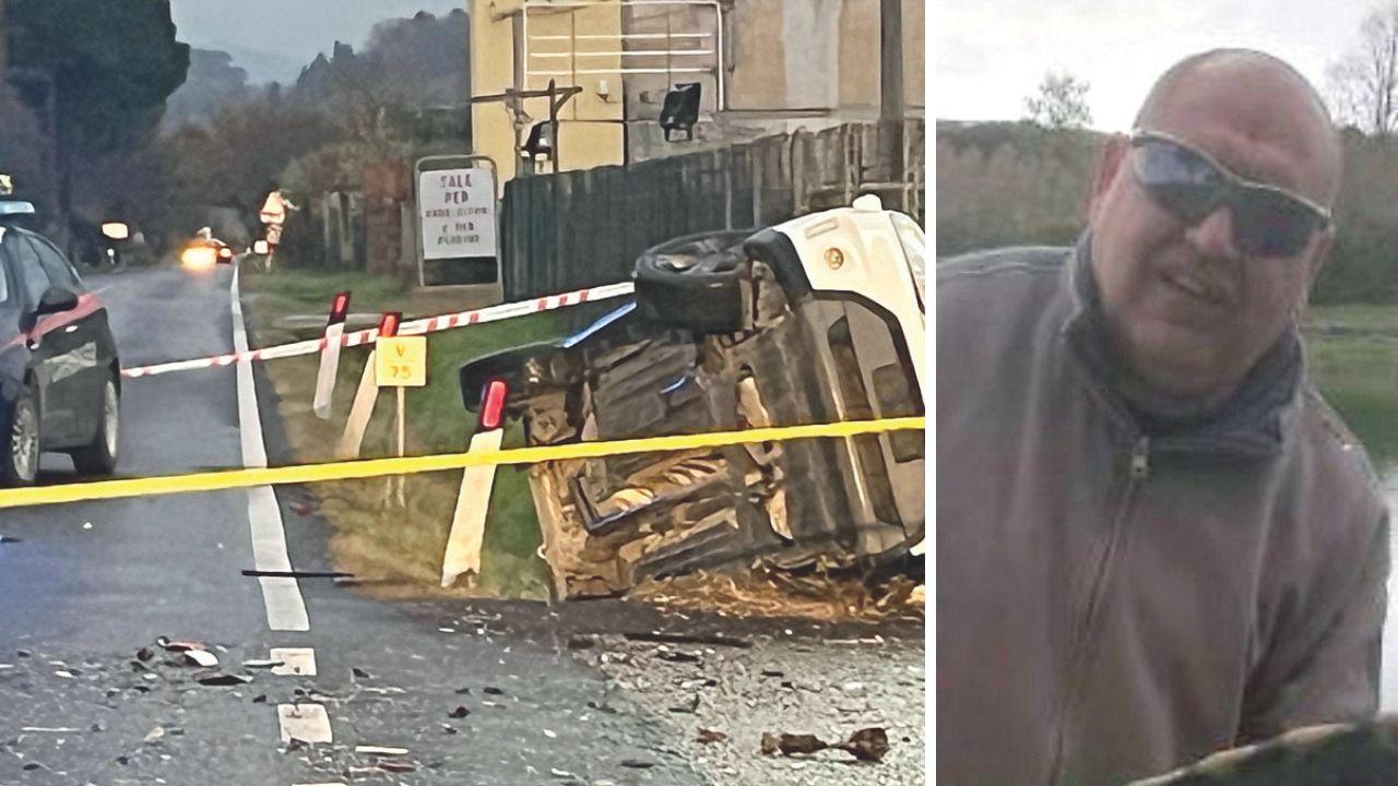 Il luogo dell'impatto e la vittima (foto Silvi)