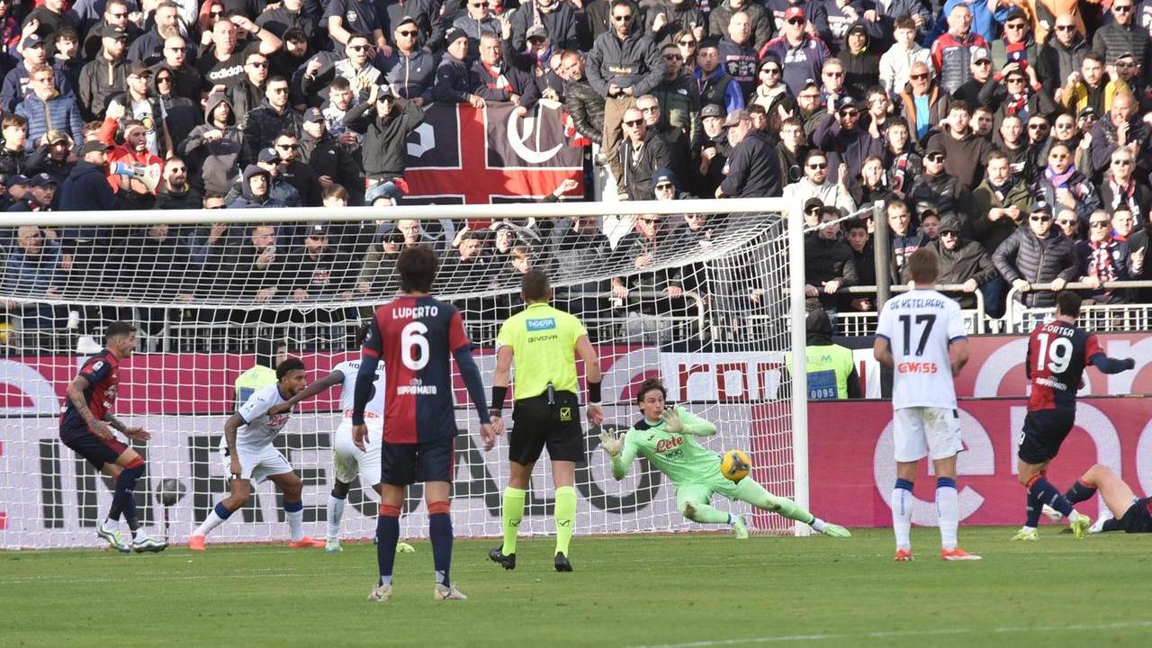 Cagliari-Atalanta, il gol di Zaniolo <em>(foto Mario Rosas)</em>