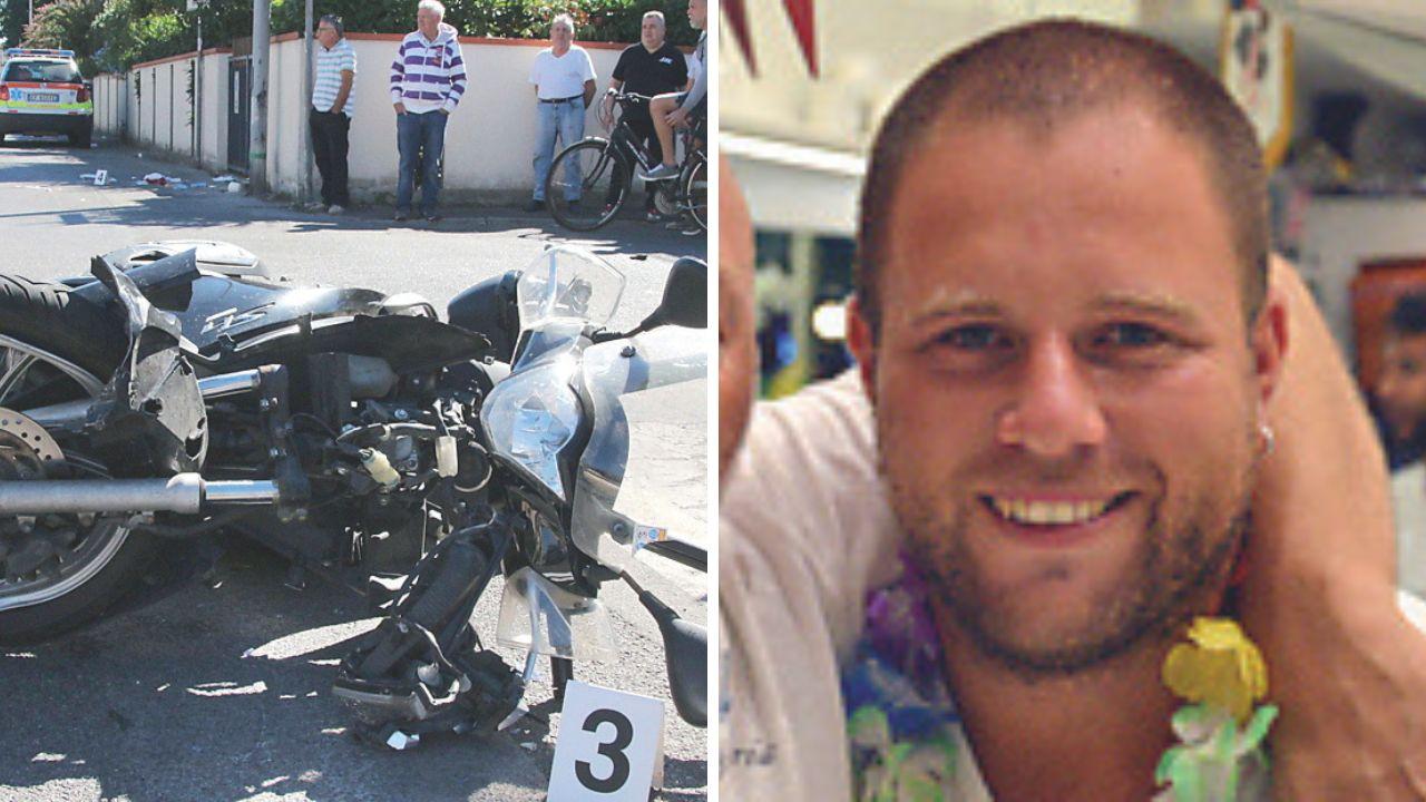 
	La moto su cui viaggiava Alessandro Cecchi dopo l&rsquo;impatto,&nbsp;Alessandro Cecchi

