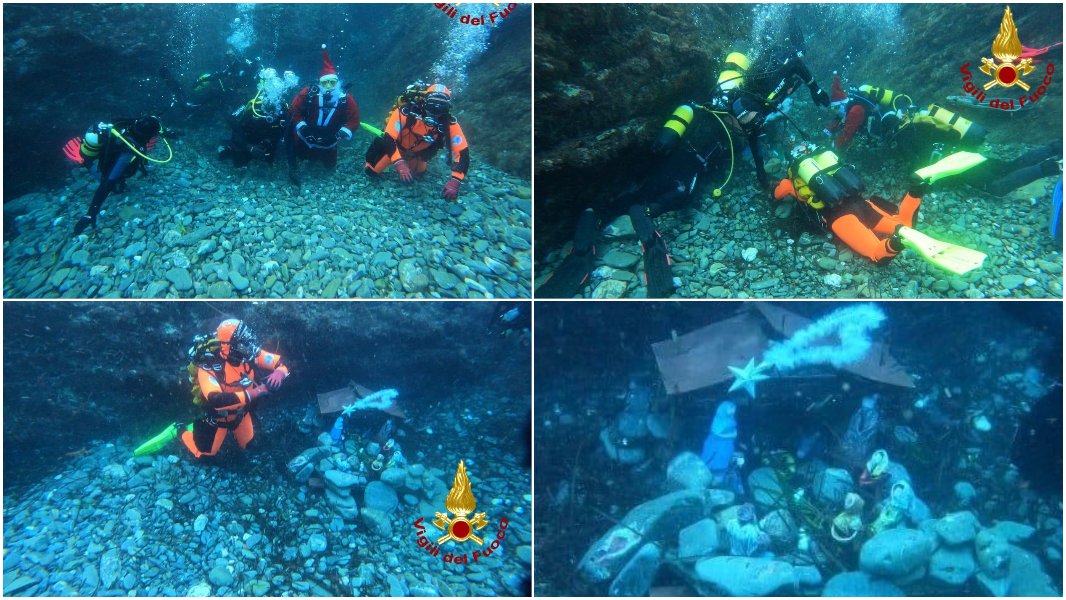 Un presepe subacqueo nel mare di Stintino: tutte le immagini