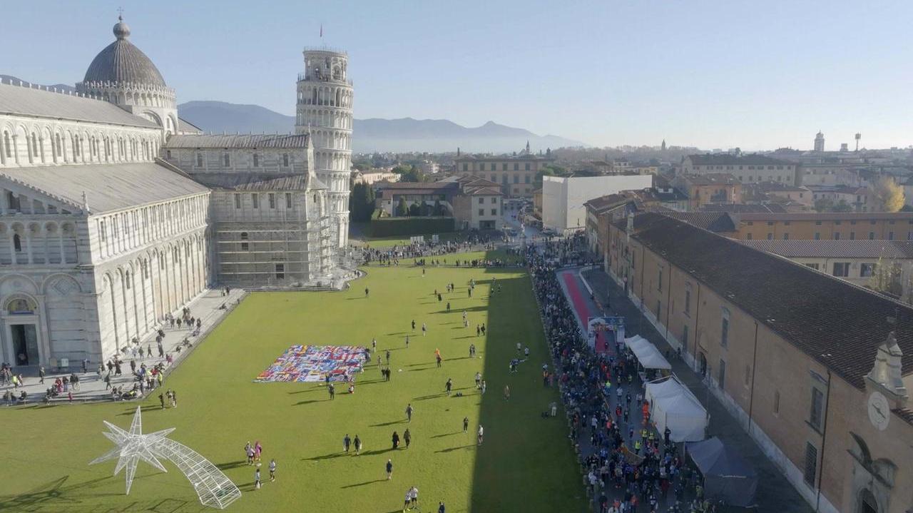 L'arrivo della Maratona di Pisa