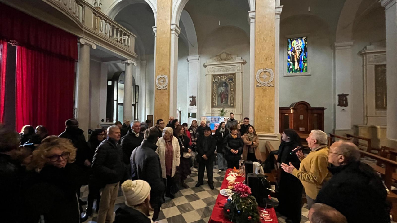 Il momento conclusivo dell’iniziativa nella chiesa di Ponsacco