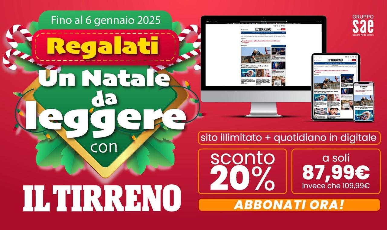 Ecco l’offerta di Natale del Tirreno: sito illimitato più quotidiano digitale a un prezzo speciale