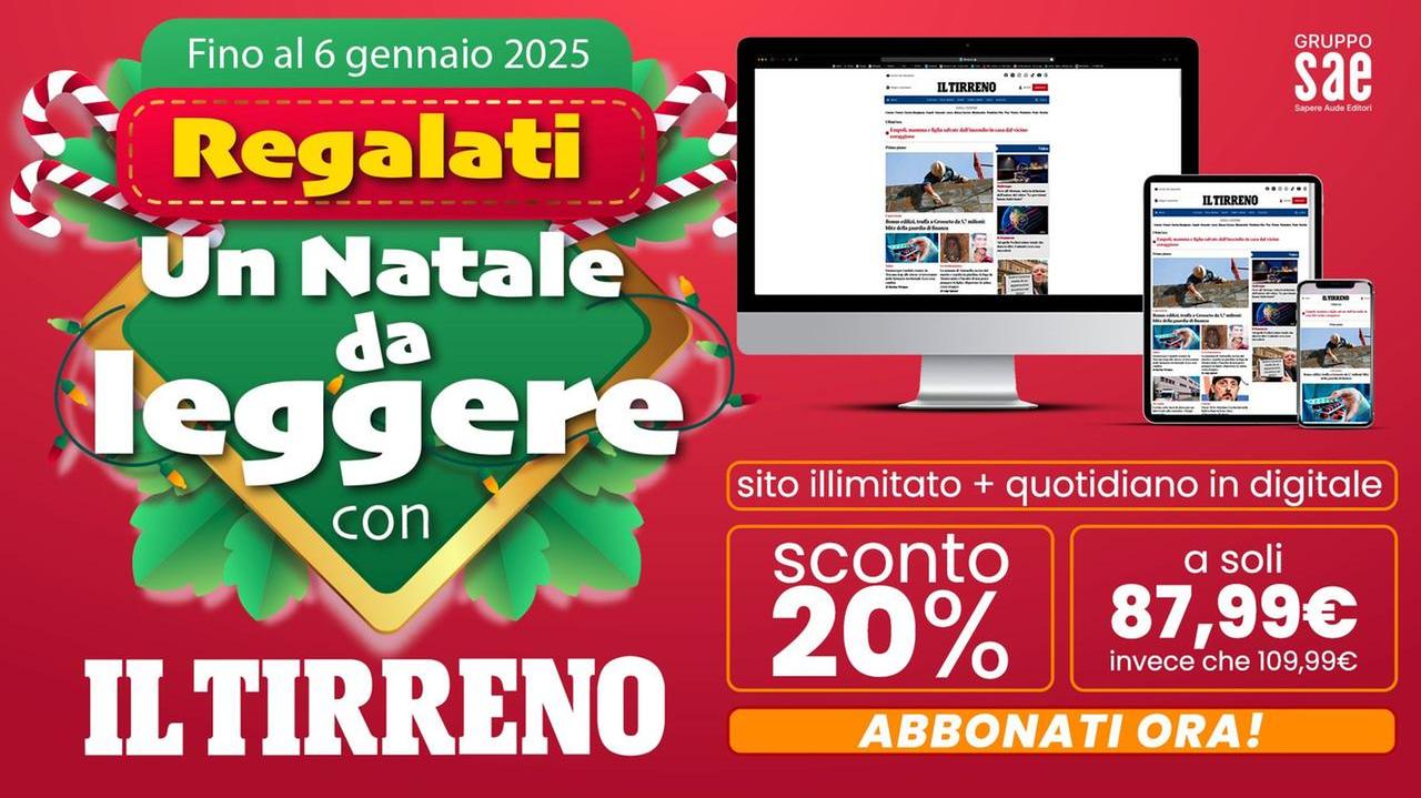 Ecco l’offerta di Natale del Tirreno: sito illimitato più quotidiano digitale a un prezzo speciale