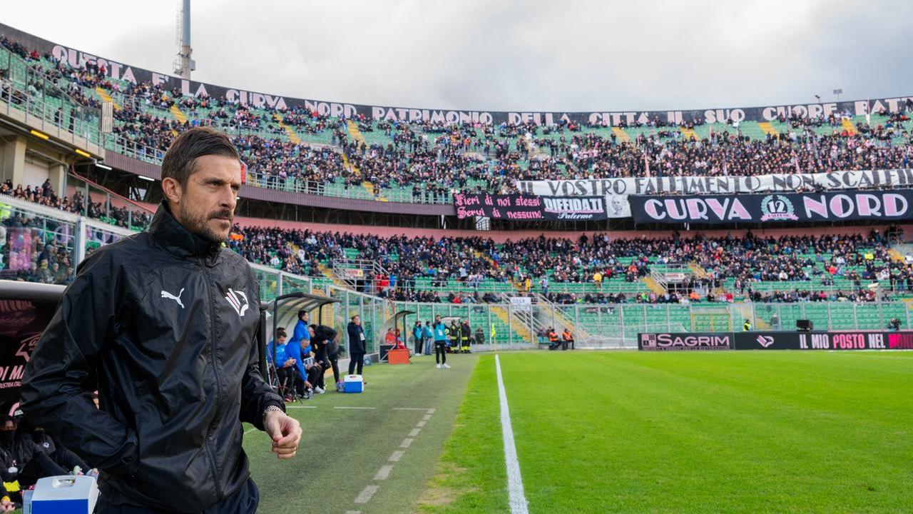 L'allenatore del Palermo Alessio Dionisi allo stadio Barbera
