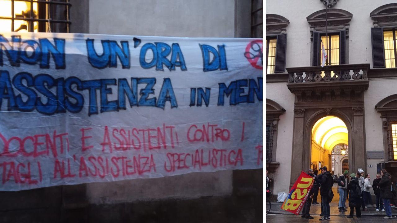 Scuola, protesta al Consiglio Regionale contro i tagli ai fondi per l’assistenza agli studenti con disabilità