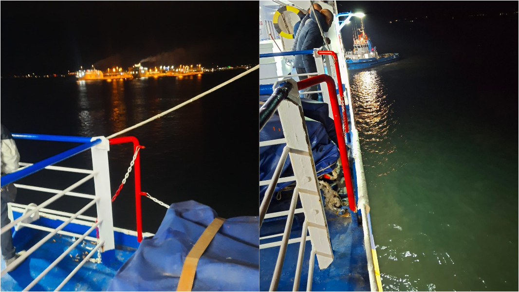 
	Le immagini della Zaza trainata dal rimorchiatore <em>(gruppo Fb Popolo sardo nel cuore)</em>

