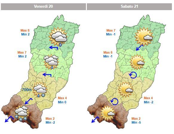 Meteo a Reggio Emilia, neve fino a 500 metri poi brinate