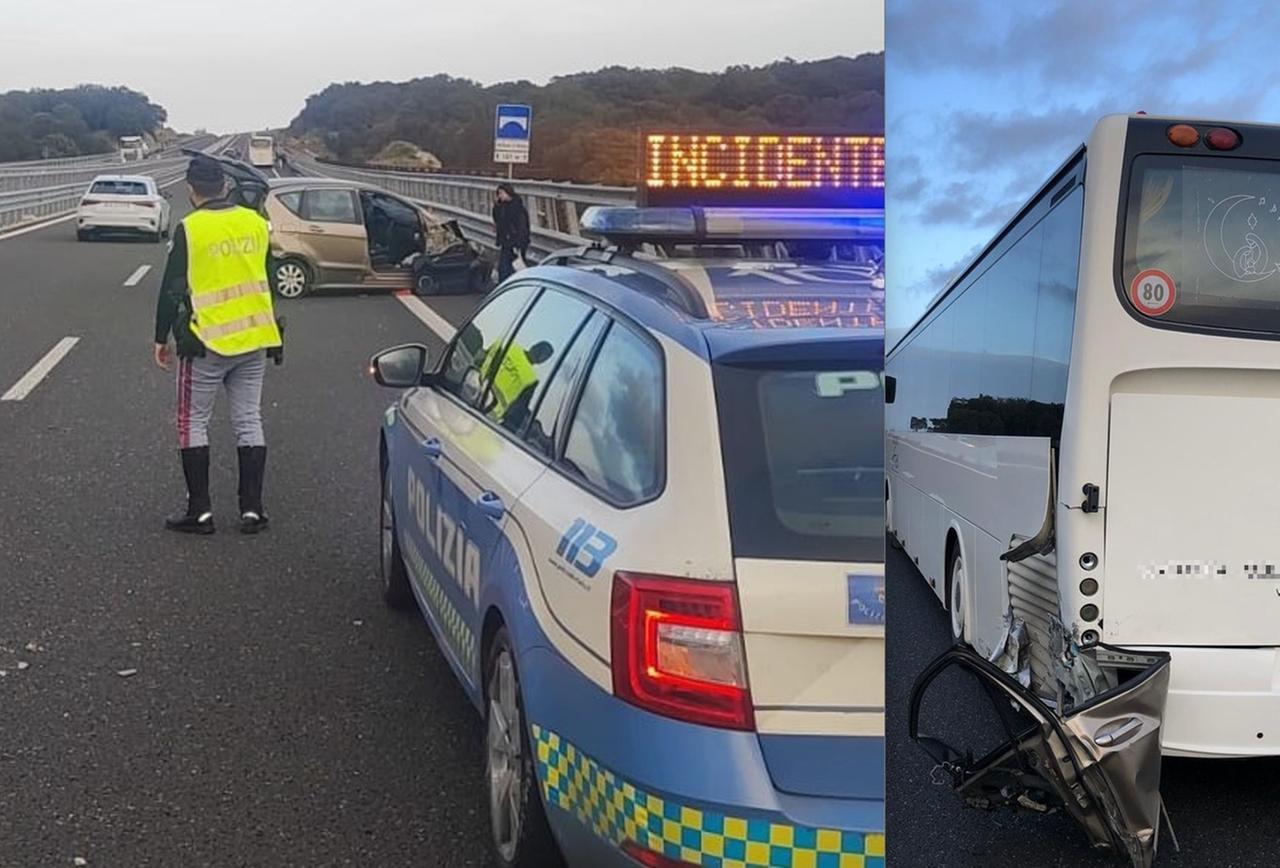 Schianto sulla Sassari-Olbia: auto finisce contro un pullman