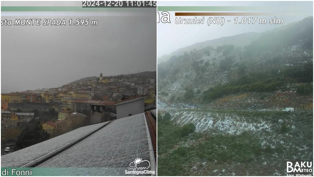 Non solo vento forte e piogge, in Sardegna arriva anche la neve: tutte le immagini
