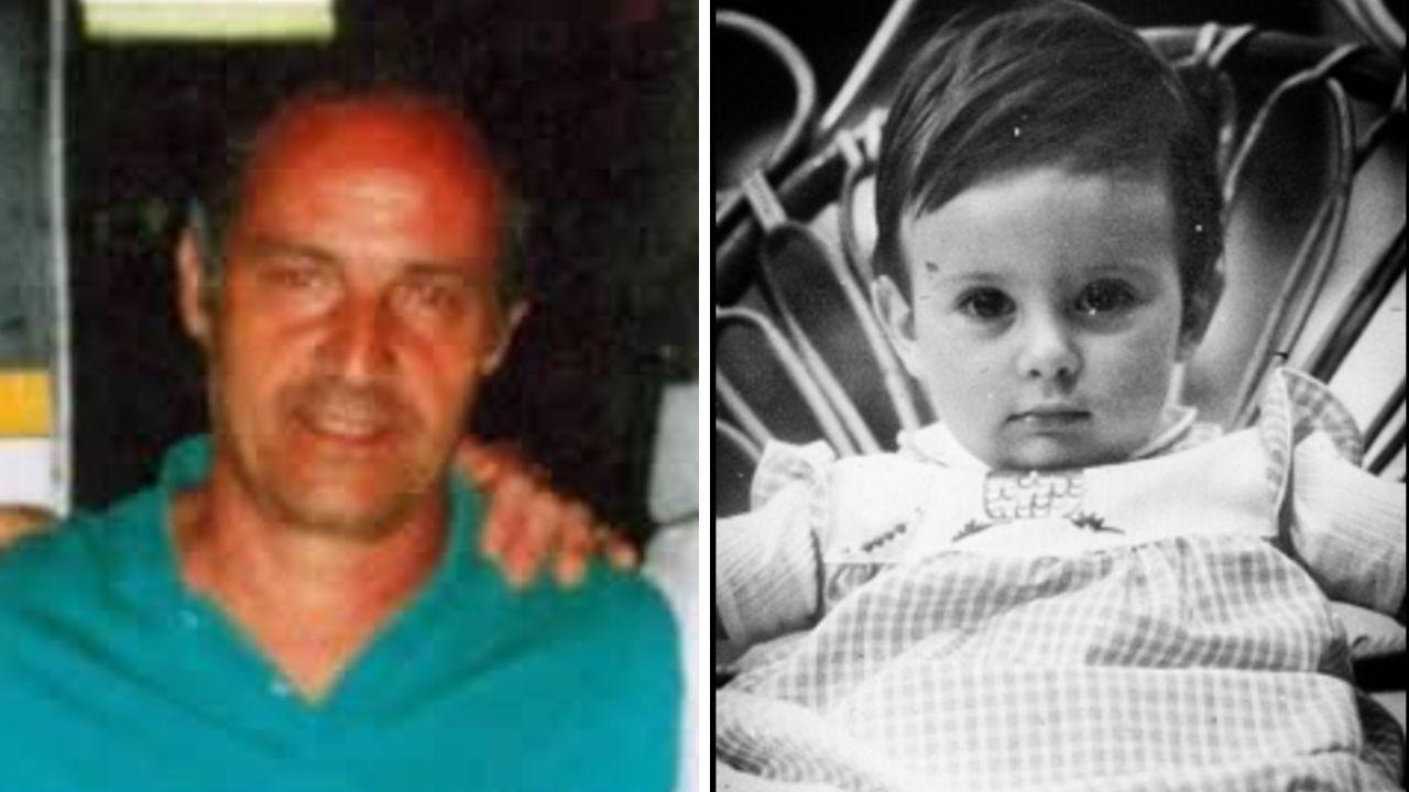 Rino Luisi e la figlia Elena da piccola