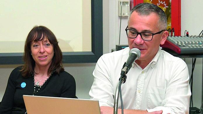 Da sinistra Michela Sinesi e Fabrizio Puddu manager rispettivamente di Blue Float Energy e di Nadara