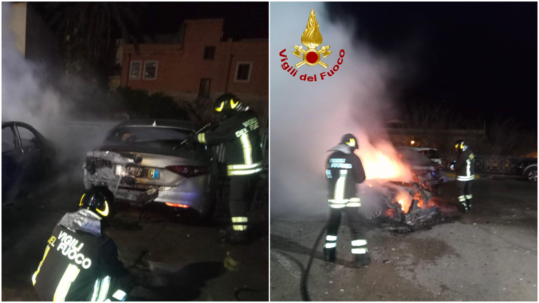 Un’altra notte di fuoco nel Nuorese: in fiamme tre auto e un furgone