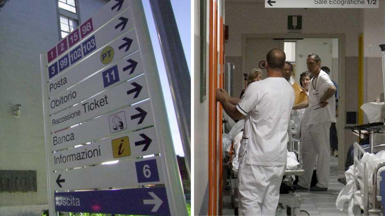 I tabelloni dell’ospedale di Cisanello e il personale sanitario
