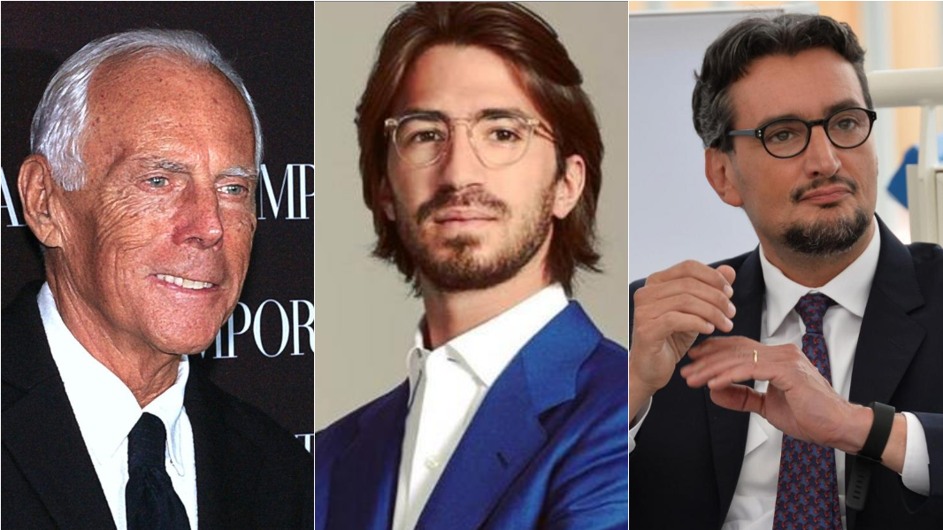 Giorgio Armani, Leonardo Maria Del Vecchio e Giovanni Ferrero