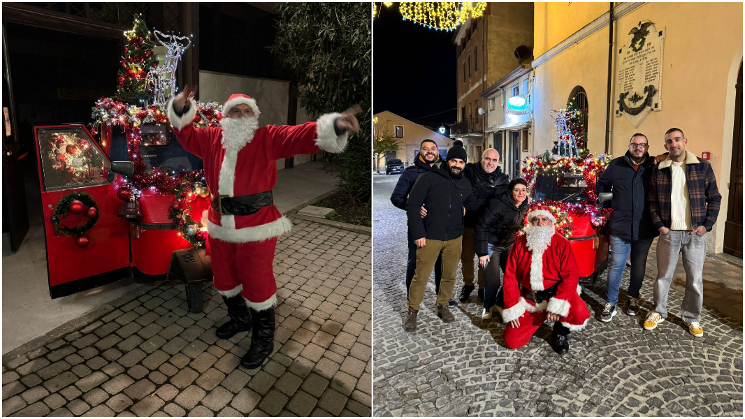 Codrongianos, Babbo Natale arriva con l’Apiscedda e distribuisce regali a tutti