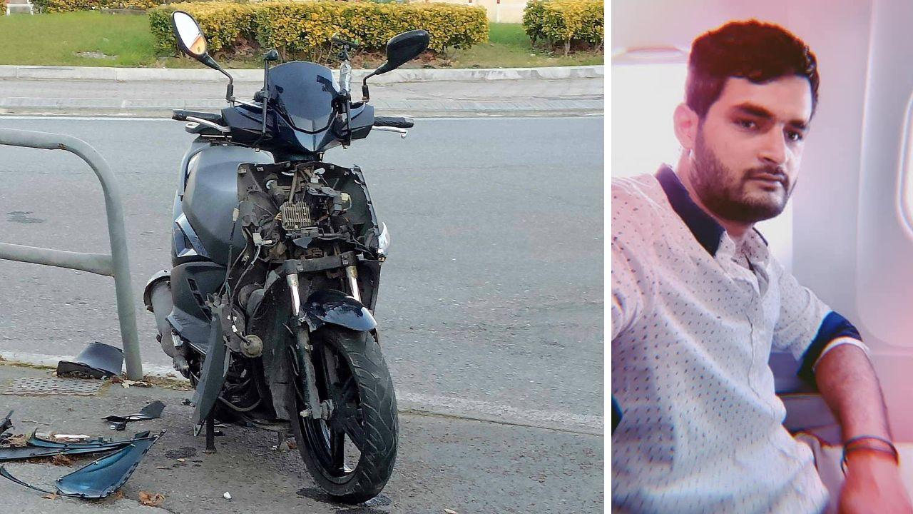 Il motorino dopo l'incidente e Ali