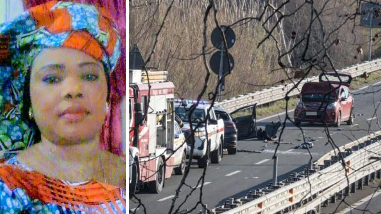 
	La 39enne morta e il punto dell'incidente (Foto Paglianti)

