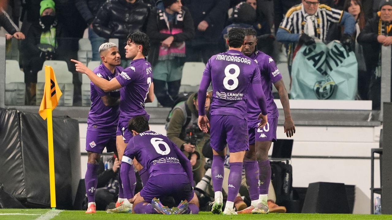 L'esultanza di Sottil dopo la rete del definitivo 2-2 con la Juventus