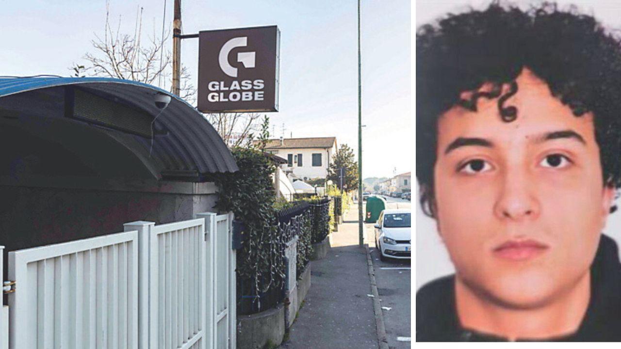 
	L'ingresso del locale Glass Globe e Maati Moubakir

