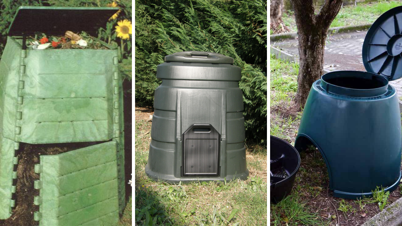 Alcuni esempi di contenitore funzionale a trasformare a casa l’organico in compost (Foto d’archivio)