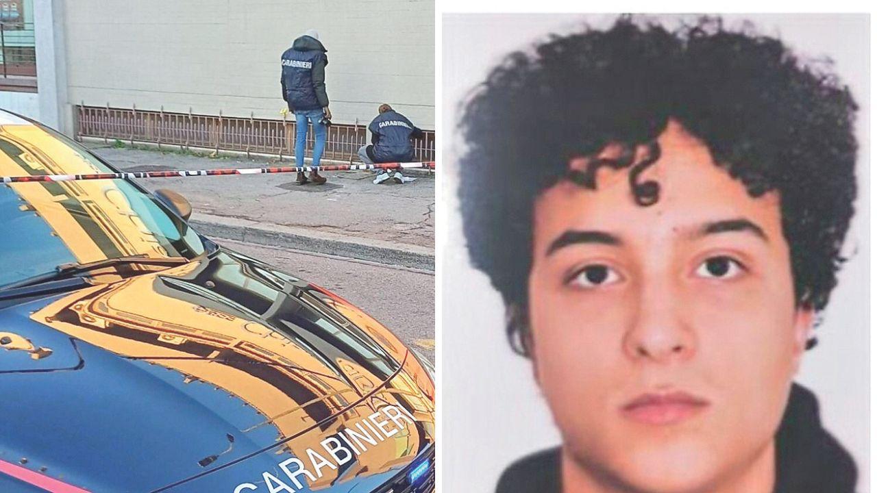 In alto il luogo del delitto in via de’ Tintori a Campi Bisenzio e Maati Moubakir, il giovane 17enne ucciso