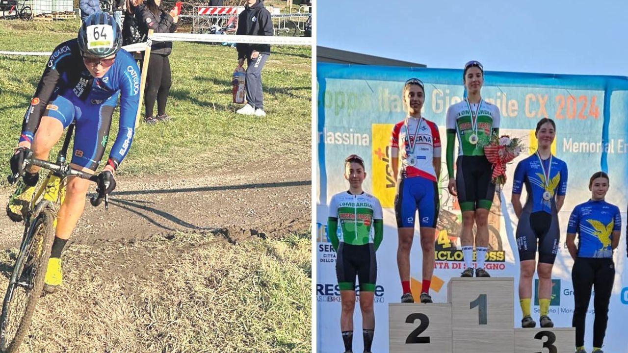 Thiago Princigalli in movimento lungo il percorso, Nicoletta Brandi è salita sul secondo gradino del podio